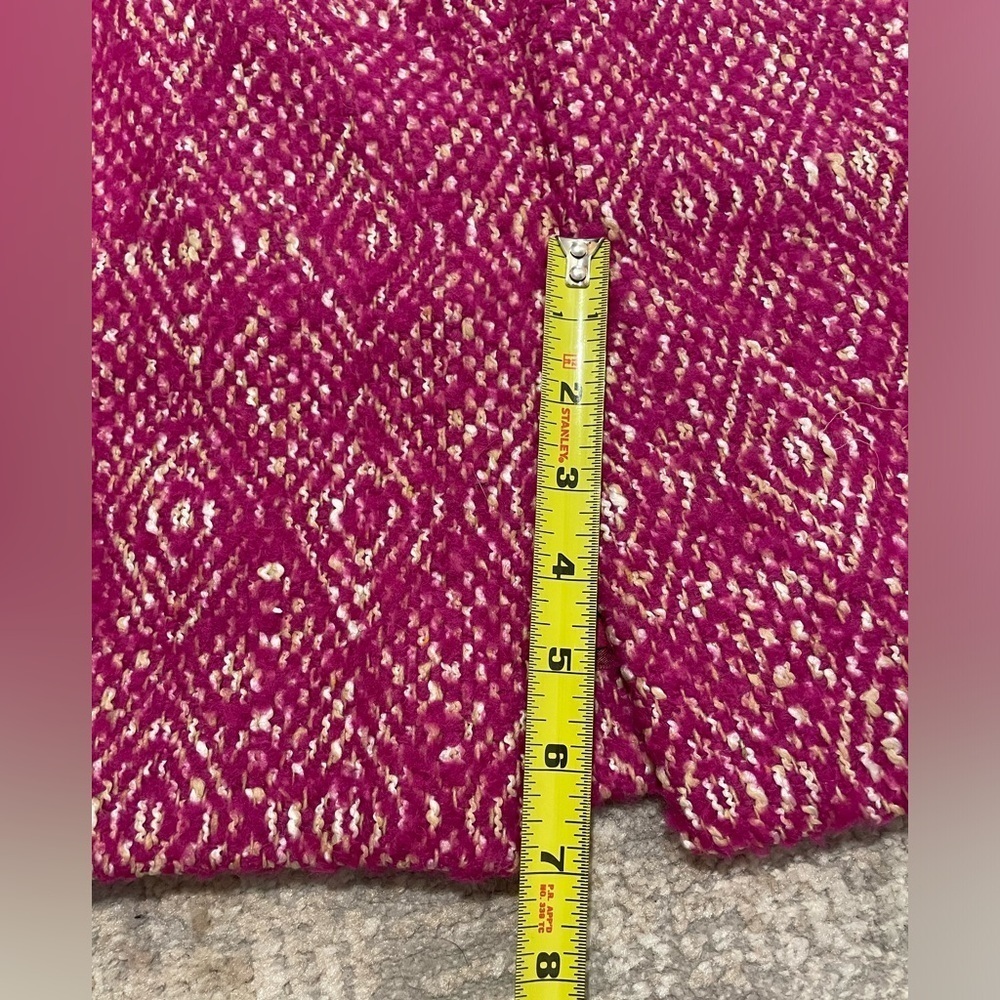 J Crew No 2 Pencil Pink Tweed Lined Skirt Diamond Design Women Size 8 Wool Blend - Picture 2 of 11